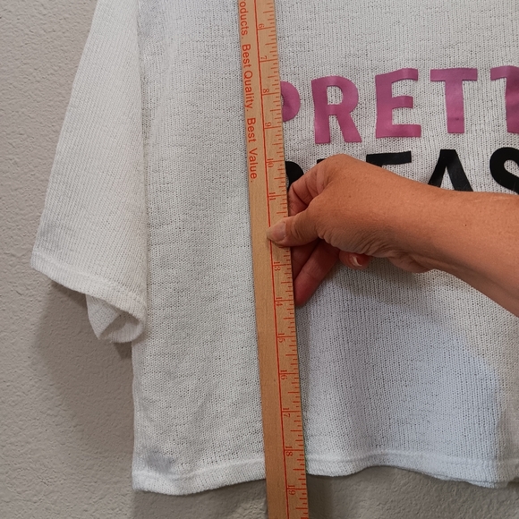 H&M Divided Crop Top Medium Loose Knit   Pretty Please White - Picture 6 of 11